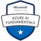 Microsoft Certified: Azure AI Fundamentals badge
